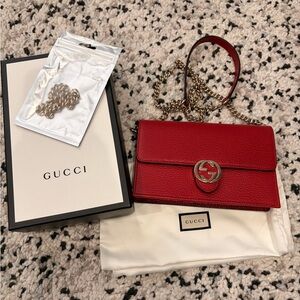 Gucci Red Leather WOC